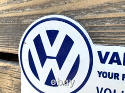 Vintage Vw Volkswagen Van Wyk Gas Oil Station Porcelain License Plate Sign