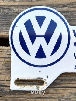 Vintage Vw Volkswagen Van Wyk Gas Oil Station Porcelain License Plate Sign