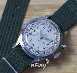 Vintage WITTNAUER Stainless Steel Chronograph Venus 188 Triple Signed 3256