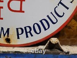 Vintage Waggoner Refining Co Porcelain Sign Petroleum Oil Cattle DDD Ranch Steer