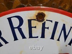 Vintage Waggoner Refining Co Porcelain Sign Petroleum Oil Cattle DDD Ranch Steer