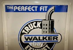 Vintage Walker Truck Exhaust Metal Embossed Sign Original 24×18 Stout Ind Rare