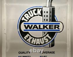 Vintage Walker Truck Exhaust Metal Embossed Sign Original 24×18 Stout Ind Rare