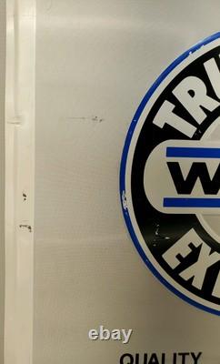 Vintage Walker Truck Exhaust Metal Embossed Sign Original 24×18 Stout Ind Rare