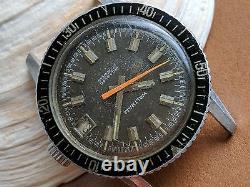 Vintage Waltham Diver withBrowning Dial, Warm Patina, All SS Case, Signed Crown, Runs