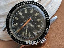 Vintage Waltham Diver withBrowning Dial, Warm Patina, All SS Case, Signed Crown, Runs