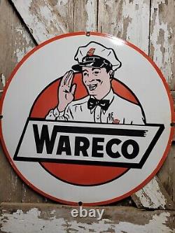 Vintage Wareco Porcelain Sign Gasoline Sign Gas Station William Ware Texaco 30