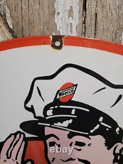 Vintage Wareco Porcelain Sign Gasoline Sign Gas Station William Ware Texaco 30