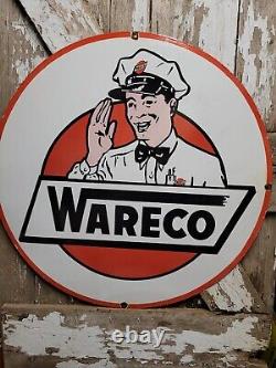 Vintage Wareco Porcelain Sign Gasoline Sign Gas Station William Ware Texaco 30