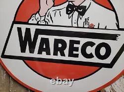 Vintage Wareco Porcelain Sign Gasoline Sign Gas Station William Ware Texaco 30