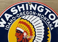 Vintage Washington Gasoline Porcelain Sign, Gas Station, Pump Plate, Motor Oil