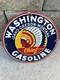 Vintage Washington Gasoline Sign Indian Chief Gas Motor Oil Pump Porcelain Sign