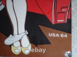 Vintage Wendy White Rose Woman Convertible 16 Porcelain Metal Gasoline Oil Sign