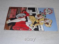Vintage Wendy White Rose Woman Convertible 16 Porcelain Metal Gasoline Oil Sign