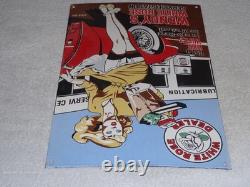 Vintage Wendy White Rose Woman Convertible 16 Porcelain Metal Gasoline Oil Sign