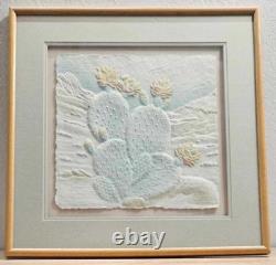 Vintage Wesley Wess Smith Signed'Cactus Flower' Figi Graphics Framed Artwork