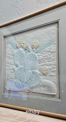 Vintage Wesley Wess Smith Signed'Cactus Flower' Figi Graphics Framed Artwork