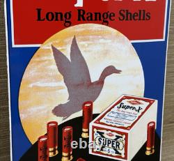 Vintage Western Ammunition Porcelain Sign Rifle Shot Gun Disney Mickey Goofy