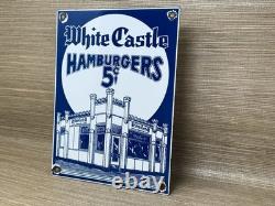 Vintage White Castle Porcelain Sign Fast Food Gas Station Pepsi Dew Mcdonalds