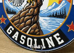 Vintage White Eagle Gasoline Porcelain Sign Service Station Bald Oil Gas America