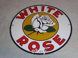 Vintage White Rose Gasoline Service Station 11 3/4 Porcelain Metal Gas Oil Sign