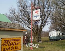 Vintage White Star Mobil gas station sign and pole. Extremely Rare