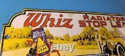 Vintage Whiz Radiator Sign Service Station Gas Pump Porcelain Sign