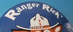 Vintage Wildlife Sign Ranger Rick Nature Magazine Porcelain Gas Pump Sign