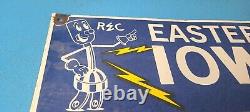 Vintage Willie Wiredhand Porcelain Gas Electric Eastern Gas Service Station Sign