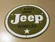 Vintage Willy's Jeep Porcelain Gas Auto Sales & Service Dealership 11 3/4 Sign