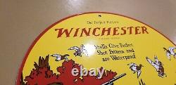 Vintage Winchester Porcelain Shot Gun Shells & Ammo Advertising Gas Service Sign