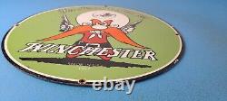 Vintage Winchester Porcelain Shot Gun Shells Dealer Gas Oil Pump Plate Sign