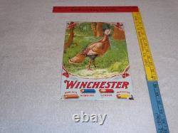 Vintage Winchester Shotgun Shells Turkey Hunting 1' Porcelain Metal Gas Oil Sign