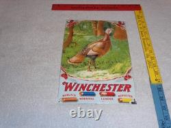 Vintage Winchester Shotgun Shells Turkey Hunting 1' Porcelain Metal Gas Oil Sign