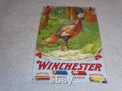 Vintage Winchester Shotgun Shells Turkey Hunting 1' Porcelain Metal Gas Oil Sign