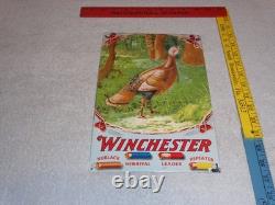 Vintage Winchester Shotgun Shells Turkey Hunting 1' Porcelain Metal Gas Oil Sign