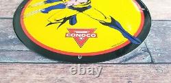 Vintage Wolverine X-men Porcelain Conoco Gasoline Service Station Superhero Sign