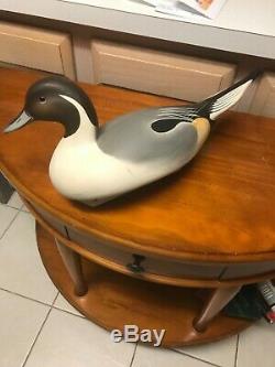 Vintage Wood Carved Charlie Joiner Signed Chestertown Maryland Duck Decoy