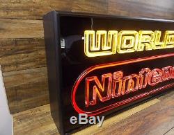 Vintage World of Nintendo Lighted Double Sided Sign Store Display NES M36R 1991