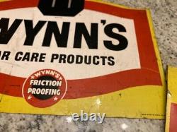 Vintage Wynn's Car Care Products Friction Proofing Signs (2)