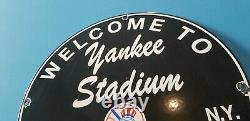 Vintage Yankees Porcelain Baseball Major League Baseball New York Stadium Sign