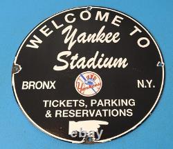 Vintage Yankees Porcelain Baseball Major League Baseball Tickets Stadium Sign