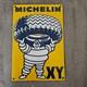 Vintage Yellow Michelin Xy Old Us Gasoline Oil Gas Pump Enamel Porcelain Sign