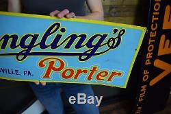 Vintage Yuengling's tin litho early beer Bar Advertising antique sign Nice shape