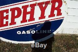 Vintage Zephyr Motor Oil Gasoline sign Porcelain 7' x 5