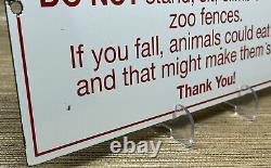 Vintage Zoo Porcelain Sign Animals San Diego Bronx Gas Oil Tiger Lion Bear