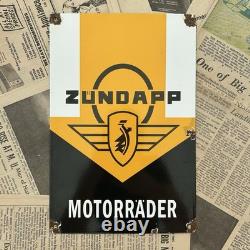 Vintage Zundapp Motorcycle 8x12 Inches Porcelain Enamel Sign