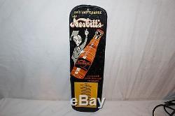 Vintage c. 1950 Nesbitt's Orange Soda Pop 23 Metal Thermometer SignWorks