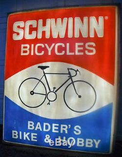 Vintage ca 1960's-1970's Schwinn Bicycles LARGE Light Up 6' X 5' Dealer Sign