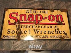 Vintage early style look genuine Snap-on socket wrench tool dealer sign Nice